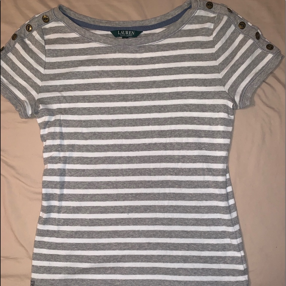 *WORN ONCE* Ralph Lauren Button-Sleeved T-Shirt!